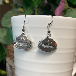 Vintage Nurse Hat / First Aid Dangling Earrings